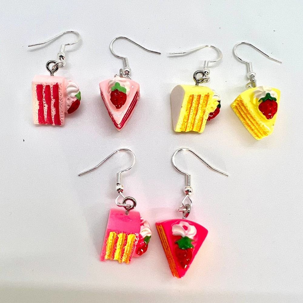 Cake Slice Earrings - Birthday Party Earrings - Birthday Cake Accessories
